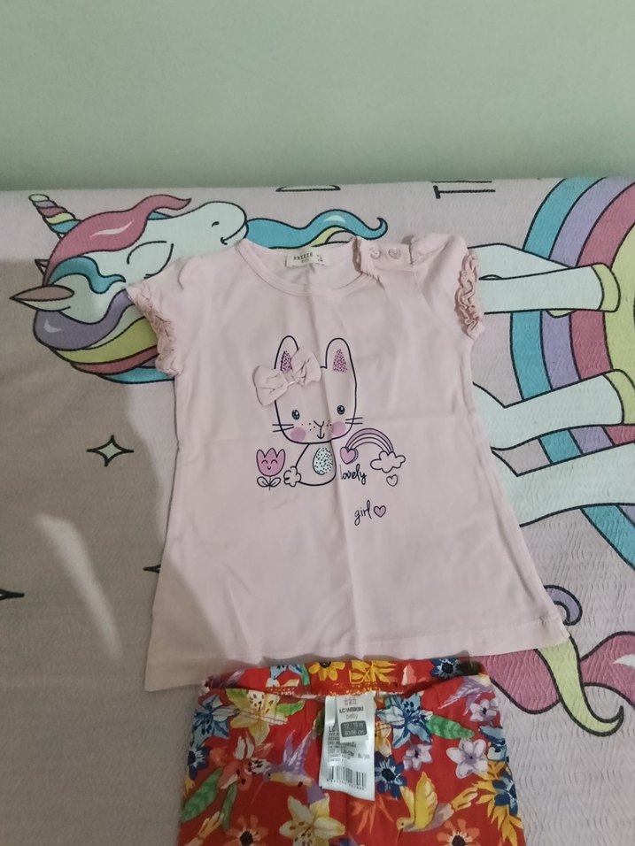 2 3 yaş Kız Bebek Renkli Çiçekli Takım - Görsel 4