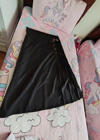 Düğmeli Siyah Uzun Kadın Etek 42 beden - Görsel 8