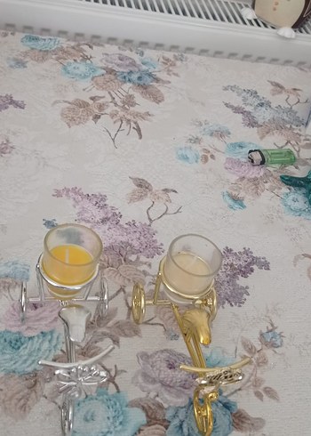 Altın Renkli Bisiklet Şeklinde Mumluk - Görsel 2