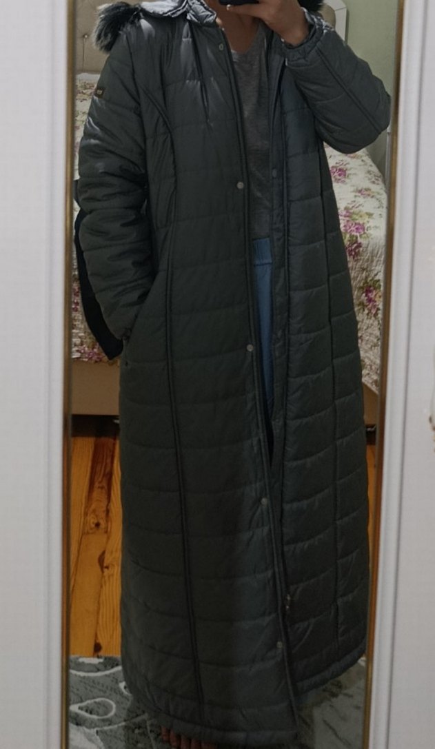 Gri Uzun Kadın Kışlık Yelek - Görsel 3