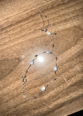 Beyaz İncili Gümüş Şahmeran Bileklik - Görsel 2