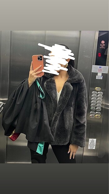 s Beden siyah Renk Zara peluş kürk