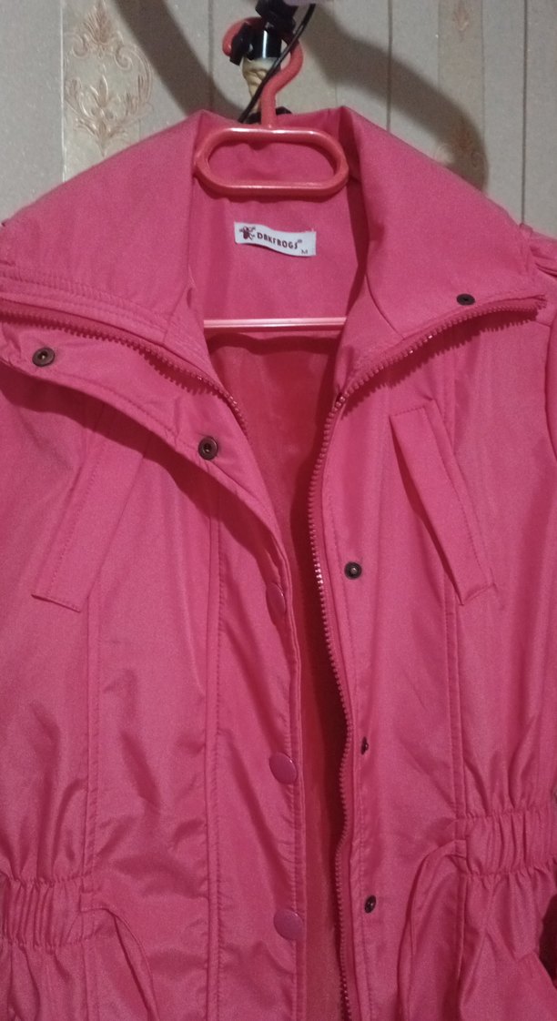 (SATILDI)Düğmeli Pembe Midi Yağmurluk - Görsel 3