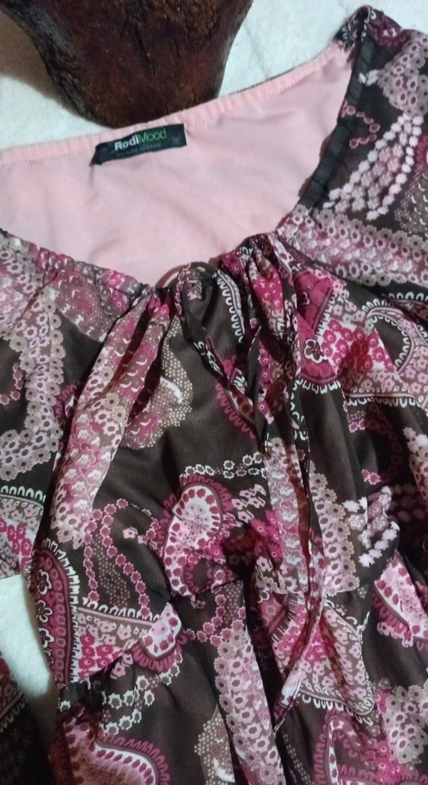 Pembe Fırfırlı Bohem mini elbise - Görsel 2