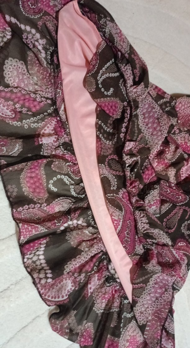 Pembe Fırfırlı Bohem mini elbise - Görsel 5