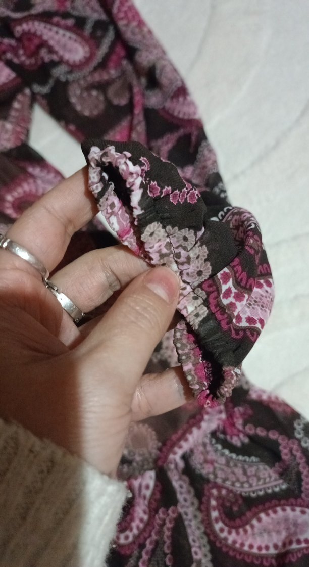 Pembe Fırfırlı Bohem mini elbise - Görsel 4