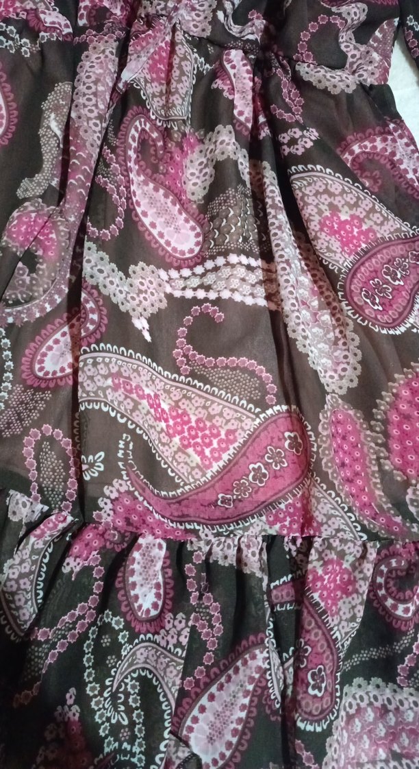 Pembe Fırfırlı Bohem mini elbise - Görsel 3