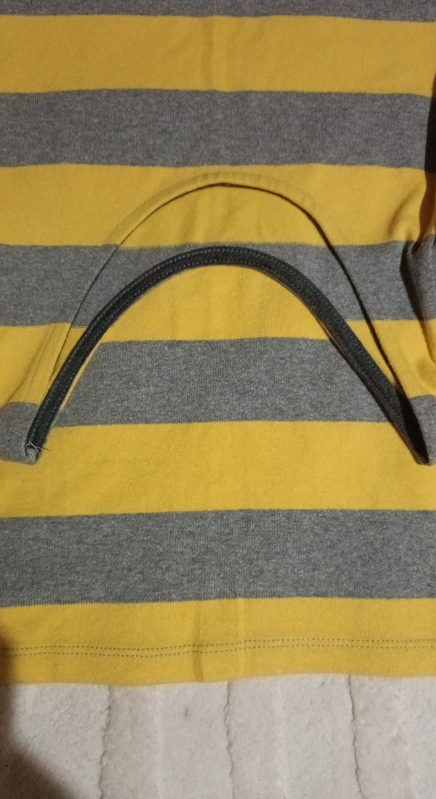 Sarı Gri Çizgili Yumuşak Triko Mini Elbise - Görsel 5