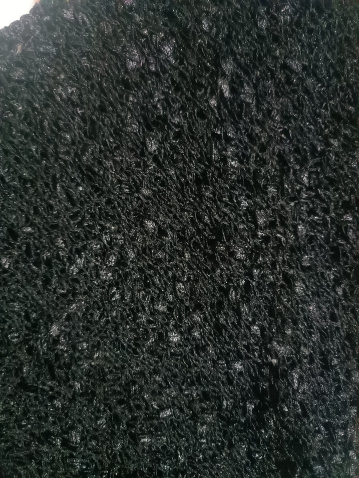 Siyah V Yaka Transparan Örme Kısa Bluz - Görsel 3