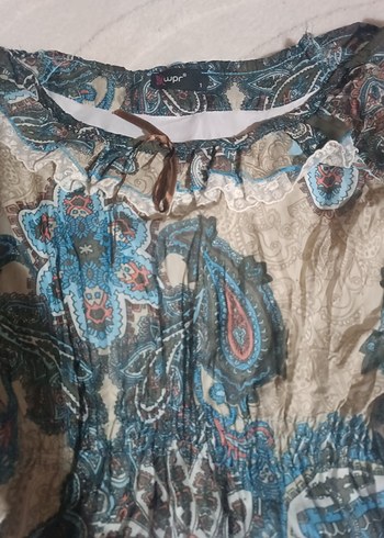 Amerikan Vintaj Desenli Kadın Elbise - Görsel 2