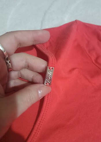 Kısa Kollu Turuncu Basic Kadın Tişört - Görsel 2