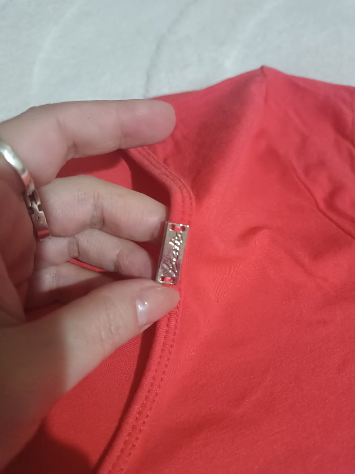 Kısa Kollu Turuncu Basic Kadın Tişört - Görsel 2