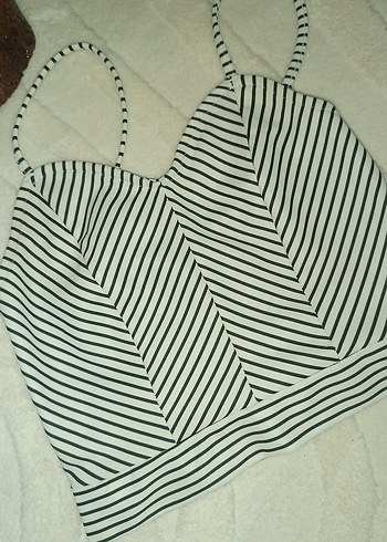 Çizgili İnce Askılı bluz - Görsel 2