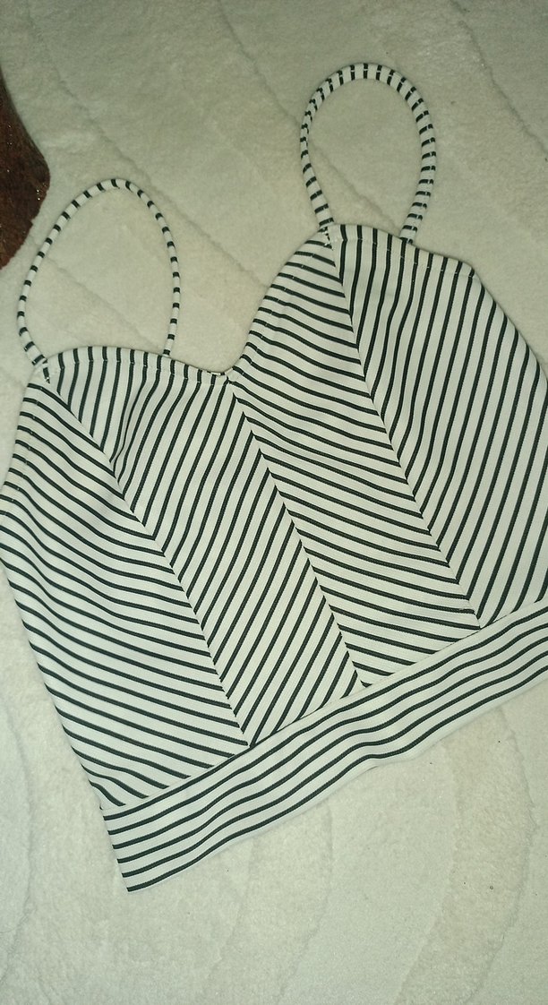 Çizgili İnce Askılı bluz - Görsel 2