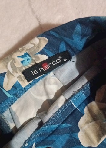 Mavi Çiçekli Pliseli Mini Etek - Görsel 2