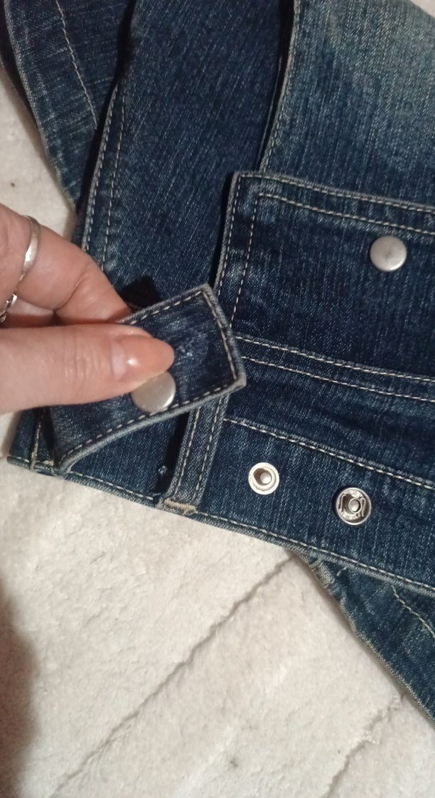 Fitted Mavi Denim Mini Etek (bir çıtçıt koptu ve ön düğmesi yok) - Görsel 4