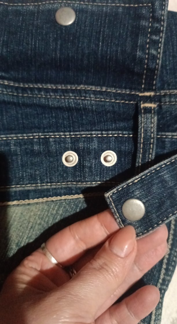 Fitted Mavi Denim Mini Etek (bir çıtçıt koptu ve ön düğmesi yok) - Görsel 5