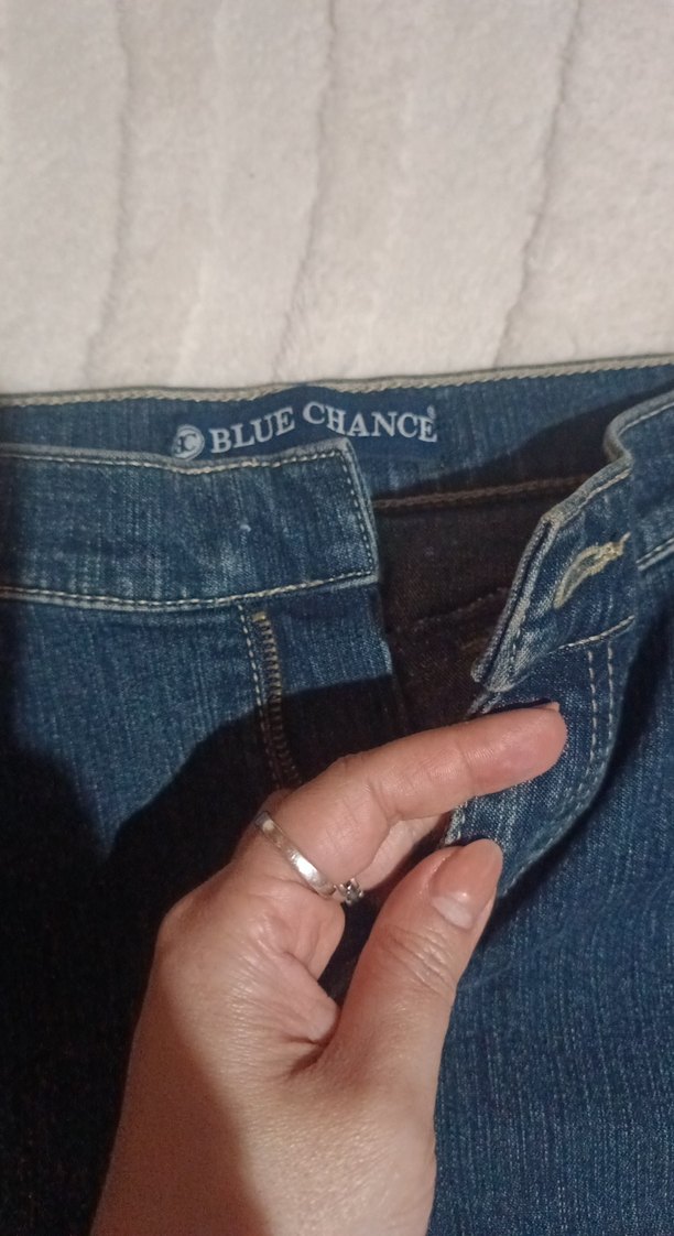 Fitted Mavi Denim Mini Etek (bir çıtçıt koptu ve ön düğmesi yok) - Görsel 3