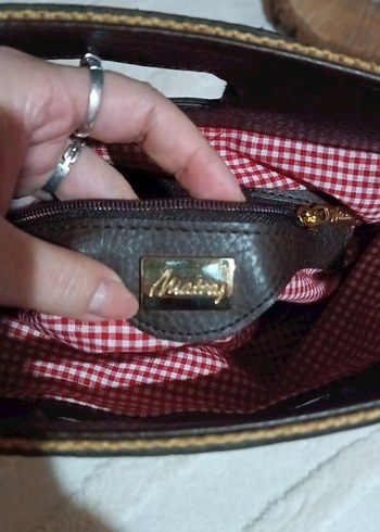 Kahverengi Deri Kemerli Kadın Portföy Çanta - Görsel 5