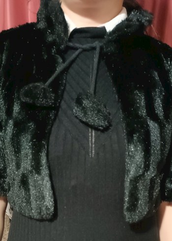 Siyah Parlak Midi Kürk - Görsel 2