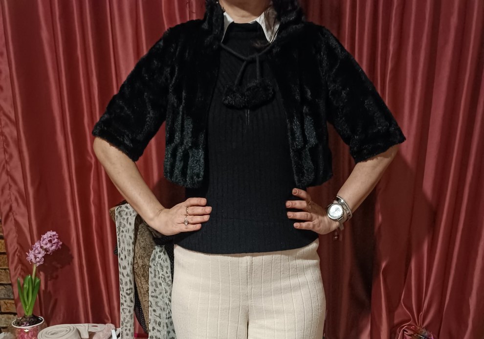 Siyah Parlak Midi Kürk - Görsel 3