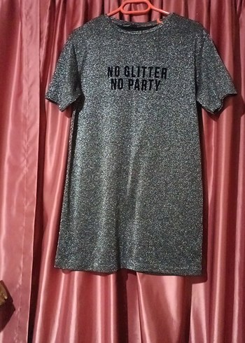 Gri Parlak Kısa Kollu Mini Elbise ve Üzeri Mini Bağlamalı Ceket - Görsel 4