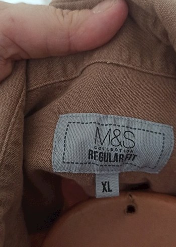 Marks&Spencer Xl keten gomlek - Görsel 3