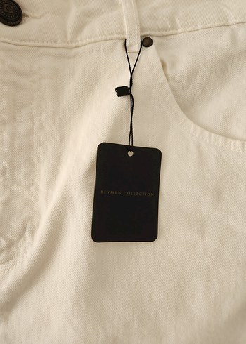 Beyaz Midi Kot Etek - Görsel 2