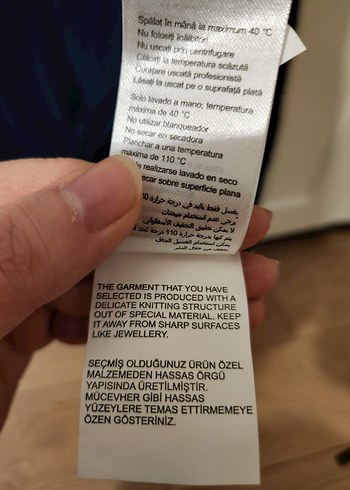 lacivert V Yaka Nakışlı Triko Kadın Kazak - Görsel 4