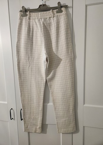 Bej Kadın pamuk beli lastikli Pantolon - Görsel 4