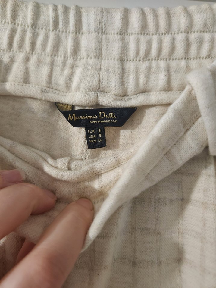 Bej Kadın pamuk beli lastikli Pantolon - Görsel 3