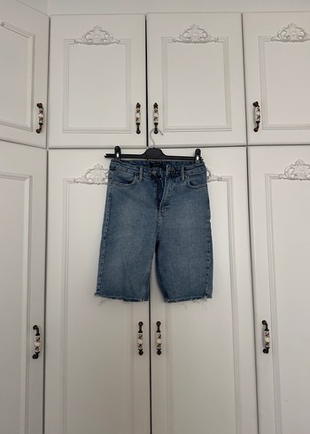 Kadın Midi Denim Şort Kapri - Görsel 2