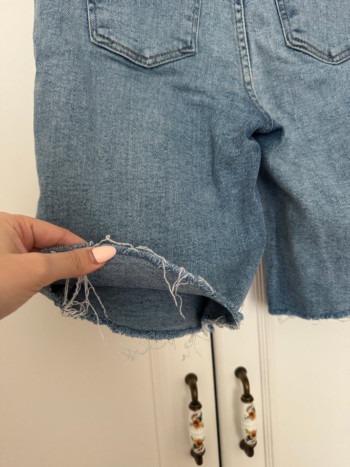 Kadın Midi Denim Şort Kapri - Görsel 5