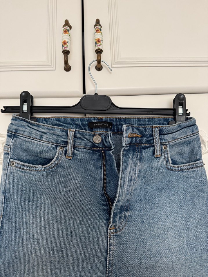 Kadın Midi Denim Şort Kapri - Görsel 3