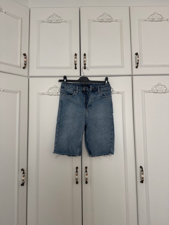 Kadın Midi Denim Şort Kapri - Görsel 2