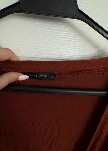 Kiremit Rengi Bağlama Detaylı Sabahlık - Görsel 4