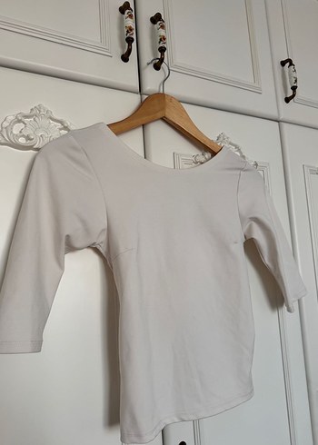 Sırt Çapraz Detaylı Beyaz Mini Bluz - Görsel 4