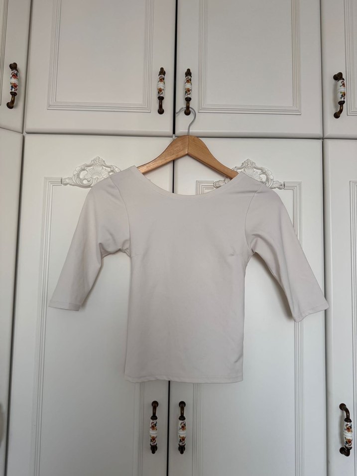 Sırt Çapraz Detaylı Beyaz Mini Bluz - Görsel 3