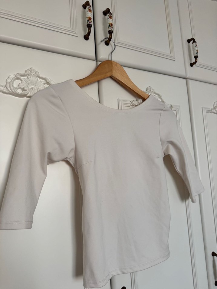 Sırt Çapraz Detaylı Beyaz Mini Bluz - Görsel 4