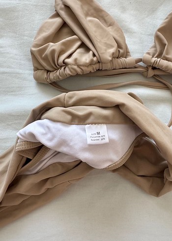 Bej Brazilian İpli Bikini Takımı - Görsel 6