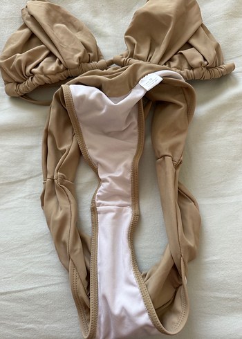 Bej Brazilian İpli Bikini Takımı - Görsel 7