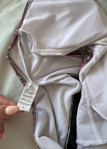 Kadın Pembe Siyah Desenli Cut Out Mayo - Görsel 8