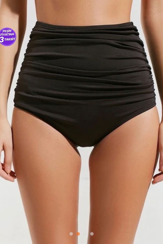 Kadın Siyah Yüksek Bel Bikini Altı - Görsel 2