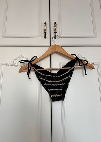 Siyah Dantel Zebra Desenli Üçgen Bikini Takımı - Görsel 8