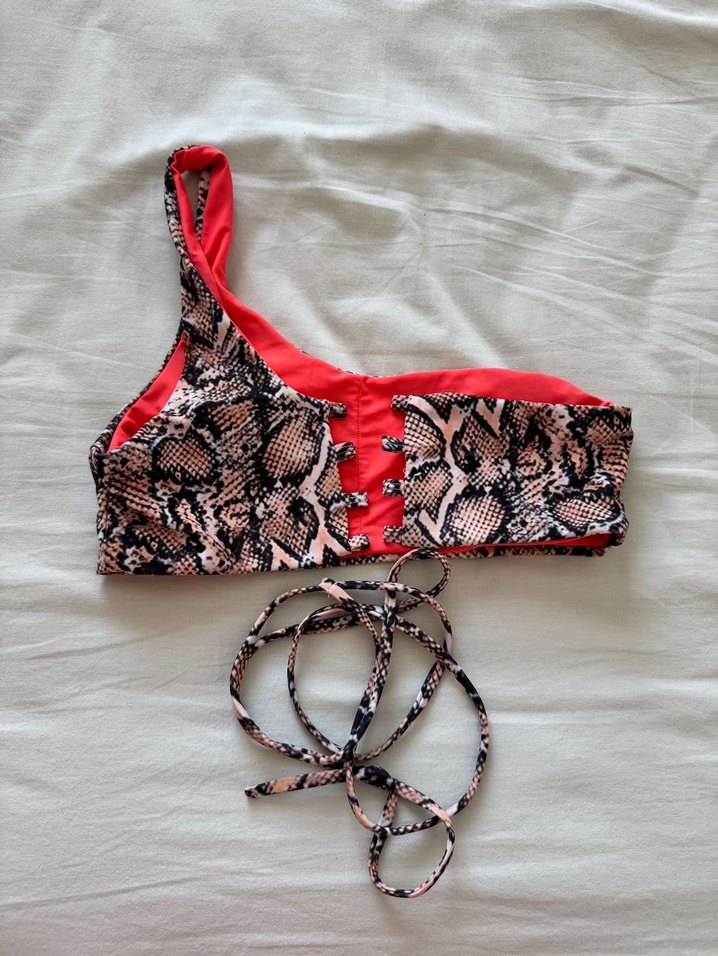 Yılan Derisi Tek Omuz Tanga Brazilian Bikini Takımı - Görsel 5