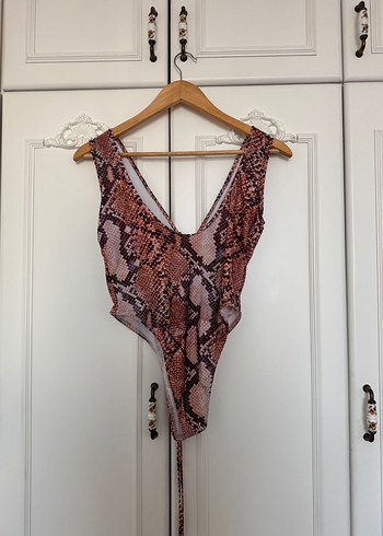 Kahverengi Yılan Desenli Mayokini - Görsel 6