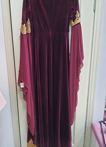 m Beden bordo Renk KAFTAN KINA BİNDALLI