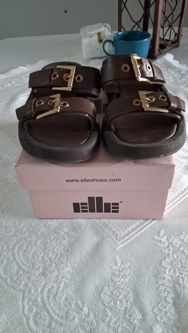 Kahverengi Deri Tokalı Erkek Sandalet orijinal ürün - Görsel 4