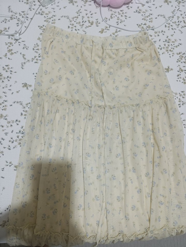 Bej Midi Bohem Volanlı  Etek - Görsel 5