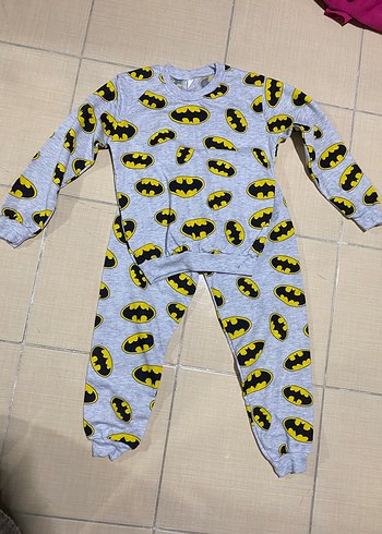 Gri Batman Erkek çocuk Uzun Kollu Pijama Takımı - Görsel 2
